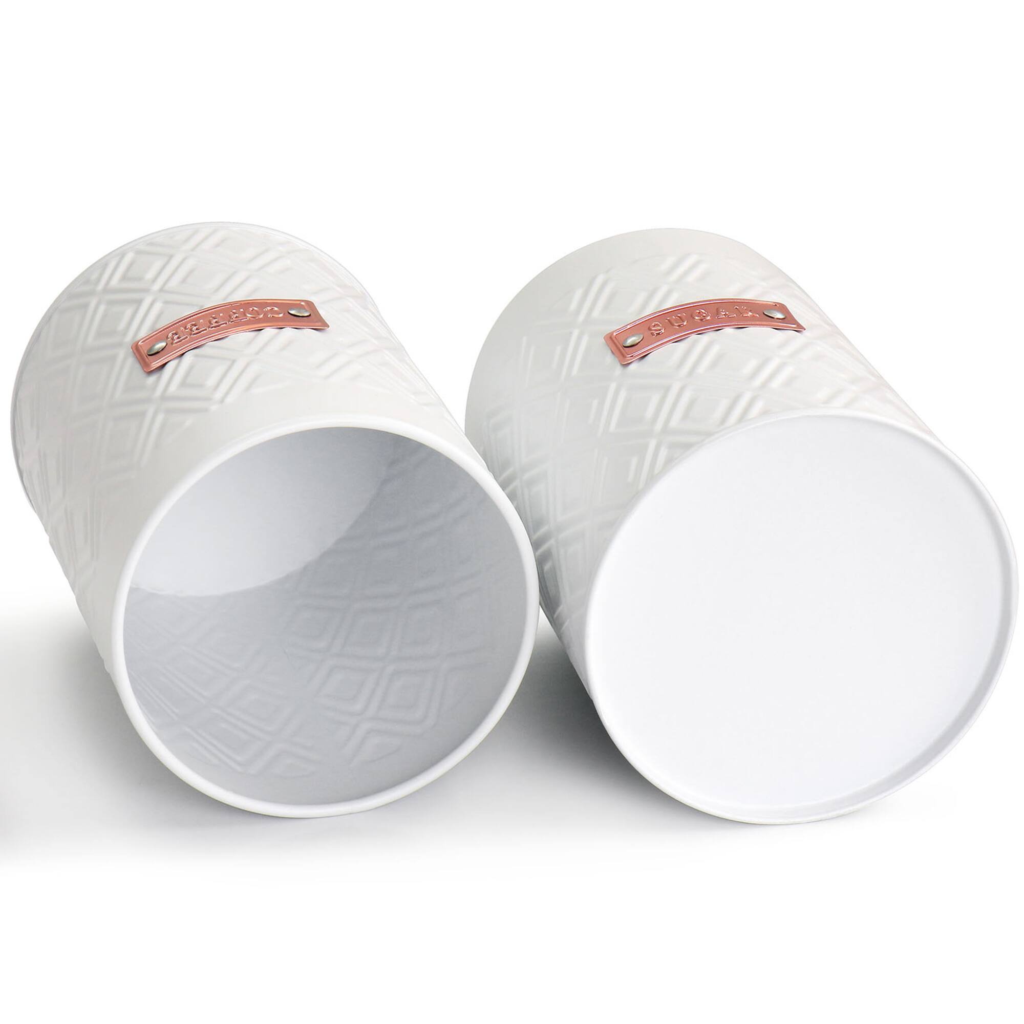 MegaChef White Iron Canister Set